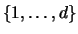 $\{1,\ldots,d\}$